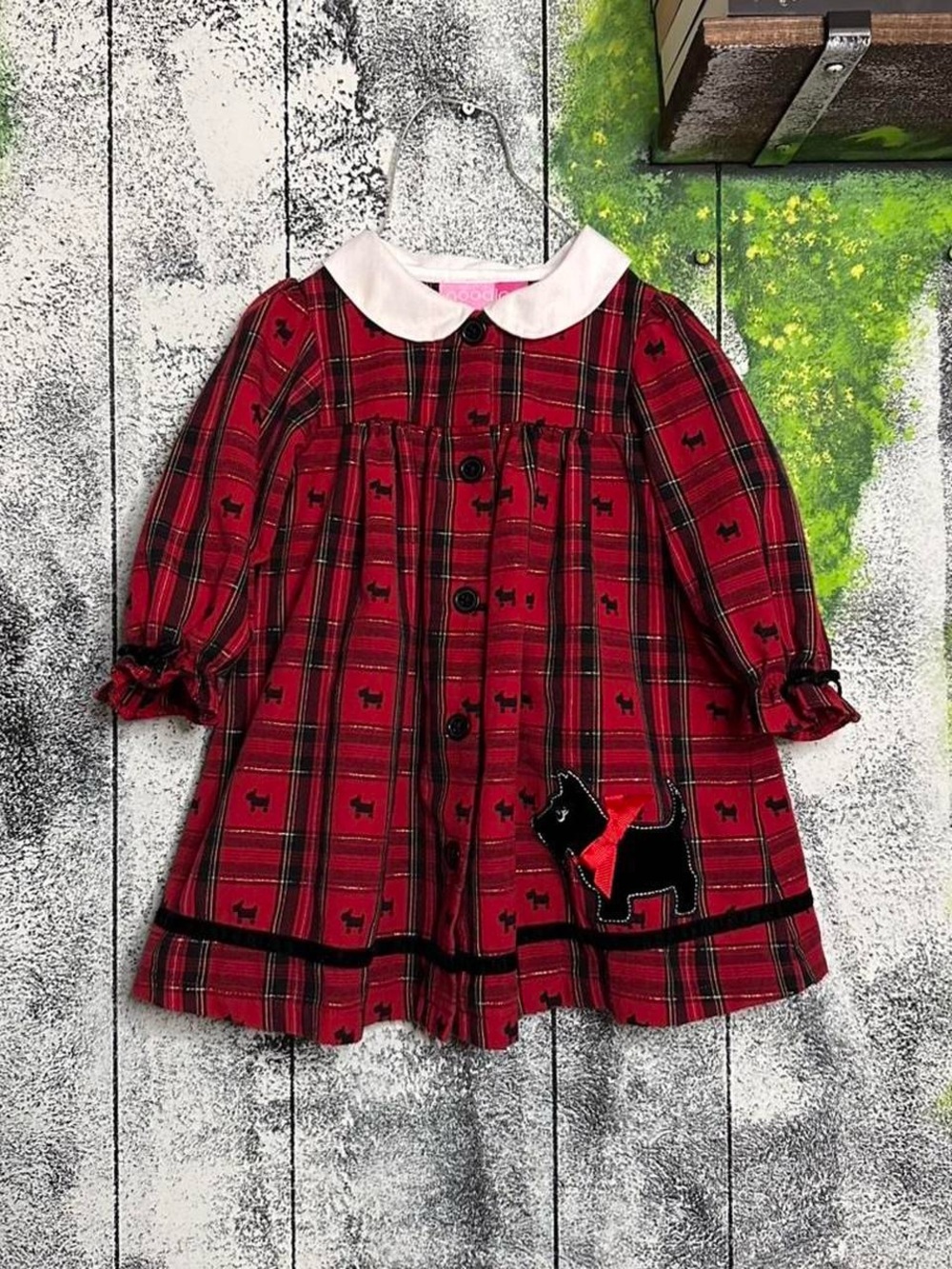 Good Lad Red and Black Plaid Dress with White Collar